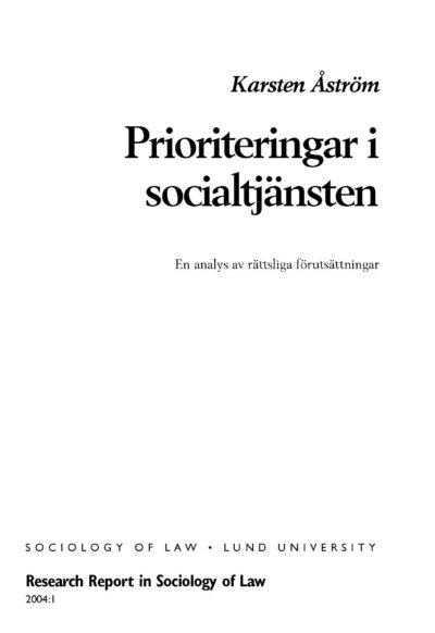 Prioriteringar i socialtjänsten