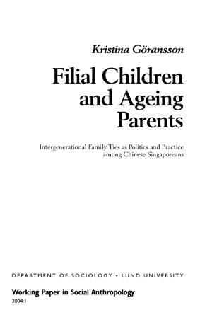 Filial Children and Ageing Parents