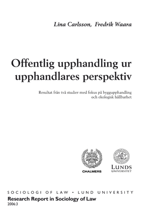 Offentlig upphandling ur upphandlares perspektiv