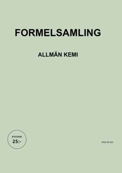 KOOA06 Inledande kemi för R - Formelsamling