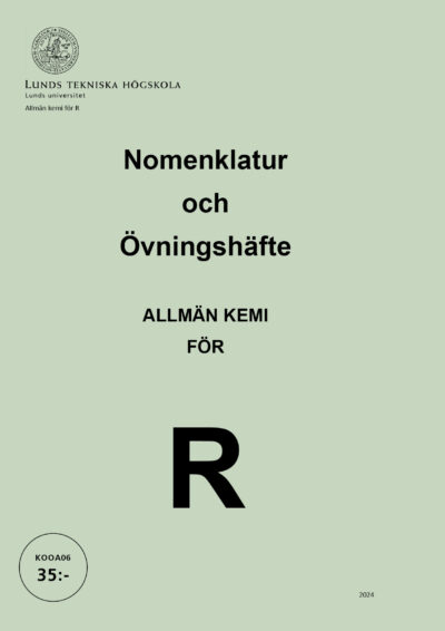 KOOA06 Inledande kemi för R - ÖVNINGSHÄFTE