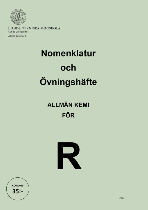 KOOA06 Inledande kemi för R - ÖVNINGSHÄFTE