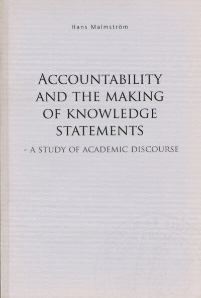Accountability and the making of knowledge statements