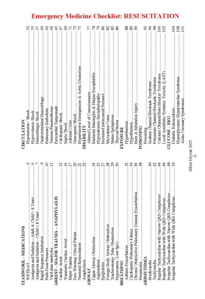 Emergency Medicine Checklist Compendium